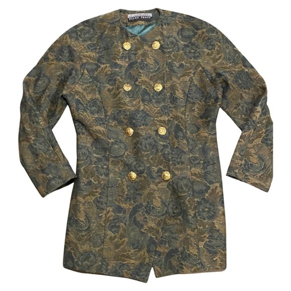 Ellen Tracy Jackets & Blazers - ❤️‍🔥sold❤️‍🔥VINTAGE Linda Allard Ellen Tracy Wool Tapestry Green Floral Blazer